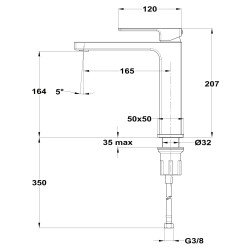 Grifo lavabo medio L Soller Strohm Teka cromo o negro