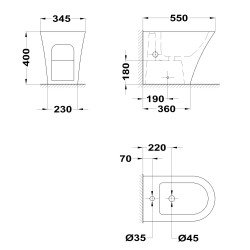 Bidé a suelo blanco Dessin | Strohm Teka