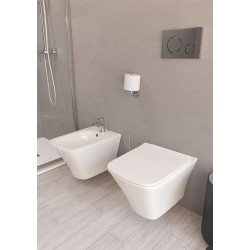 Inodoro suspendido blanco DESSIN Rimless | Strohm Teka