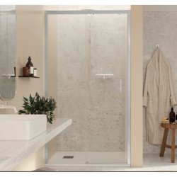 Mampara Frontal - Perfilaría Cromo - 1 Puerta + 1 Fijo - F1