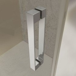 Mampara Frontal - Perfilaría Cromo - 1 Puerta + 1 Fijo - F1