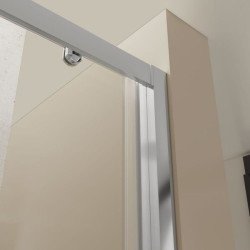 Mampara Frontal - Perfilaría Cromo - 1 Puerta + 1 Fijo - F1