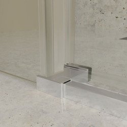 Mampara Frontal - Perfilaría Cromo - 1 Puerta + 1 Fijo - F1