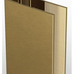 Mampara Frontal - Perfilaría Oro - 1 Puerta + 1 Fijo - Basic