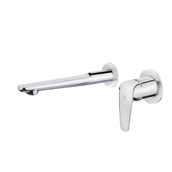 Grifo de Lavabo Pared ITACA | Strohm Negro, Cromo, Bronce