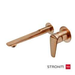 Grifo de Lavabo Pared ITACA | Strohm Negro, Cromo, Bronce