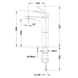 Grifo medio Ítaca Strohm Teka | Negro, cromo y bronce