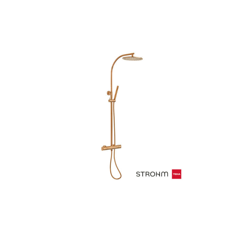 Columna ducha termostática Itaca | Negro, cromo y bronce Columna ducha termostática Itaca | Negro, cromo y bronce