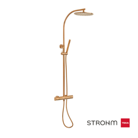 Columna ducha termostática Itaca | Negro, cromo y bronce