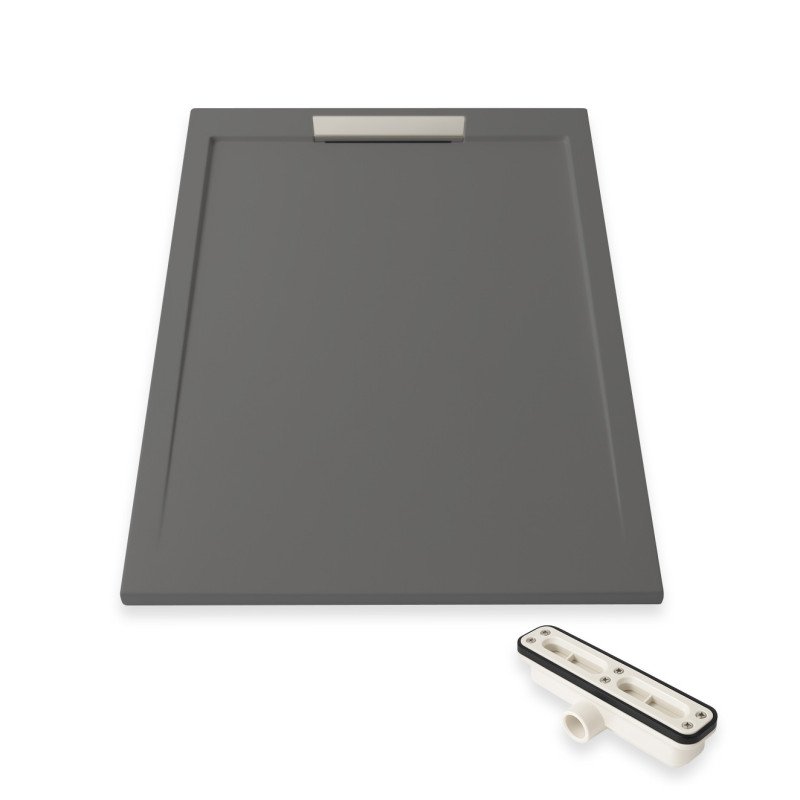 Plato de Ducha de Resina - Zeuz - Gris Cemento