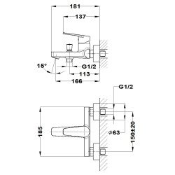 Grifo de Bañera MANACOR Cromo con Ducha | Strohm Teka
